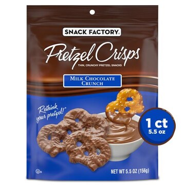 Snack Factory® Milk Chocolate Covered Pretzel Crisps