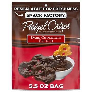 Snack Factory® Dark Chocolate Covered Pretzel Crisps
