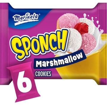 Marinela Sponch Coconut and Strawberry Marshmallow Cookies, 6 packs, 9.54 oz