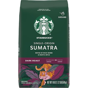 Starbucks Coffee, Ground, Dark Roast, Sumatra, Single-Origin