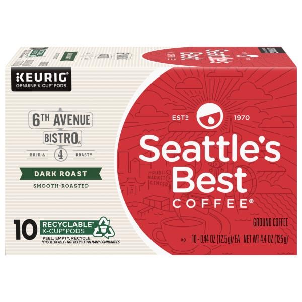 Seattle s best coffee ground dark roast 6th avenue bistro 4 k cup