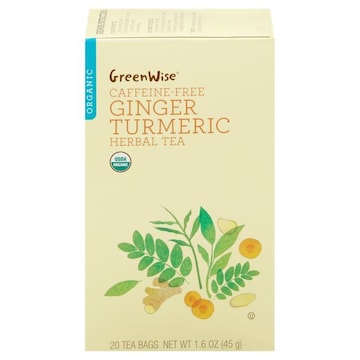 GreenWise Herbal Tea, Organic, Caffeine-Free, Ginger Turmeric, Bags