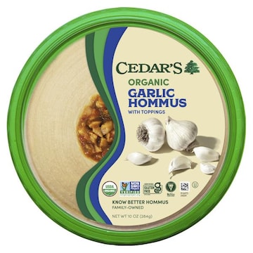 Cedar's Topped Organic Garlic Hummus