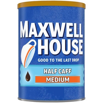 Maxwell House Half Caff Medium Roast Ground Coffee with One Half the Caffeine