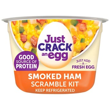 Just Crack An Egg Denver Scramble Breakfast Bowl Kit with Smoked Ham, Cheddar Cheese, Potatoes, Green Peppers & Onions, for a Low Carb Lifestyle