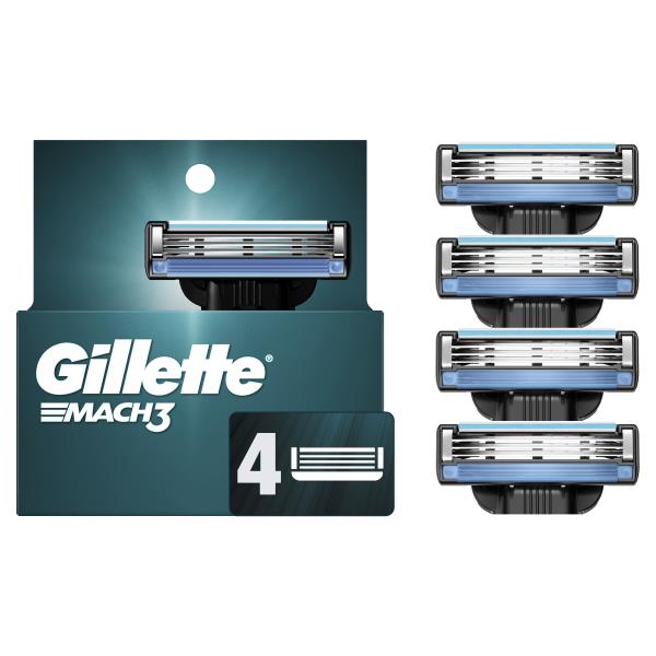 Gillette Mach3 Razor Refills for Men, 4 Razor Blade Refills | Publix ...