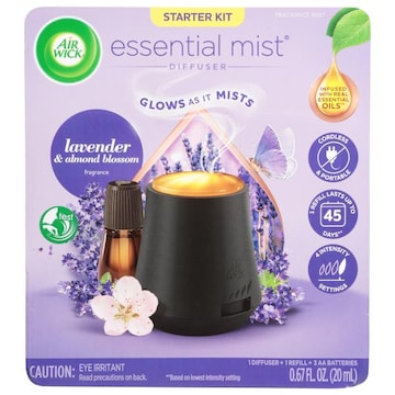 Air Wick Essential Mist Fragrance Mist, Lavender & Almond Blossom, Starter Kit