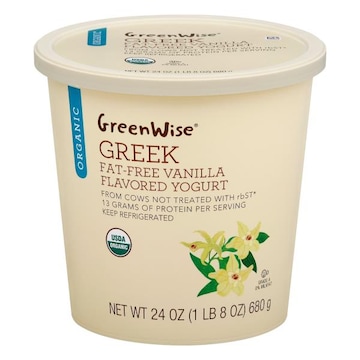 GreenWise Yogurt, Greek, Fat-Free, Organic, Vanilla Flavored