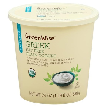 GreenWise Yogurt, Greek, Fat-Free, Organic, Plain