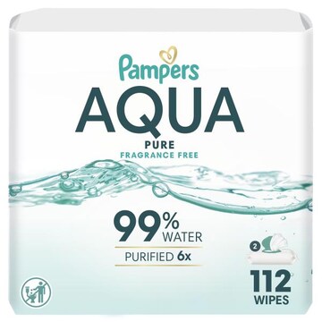 Pampers AquaPure Baby Wipes 112 Count 2X