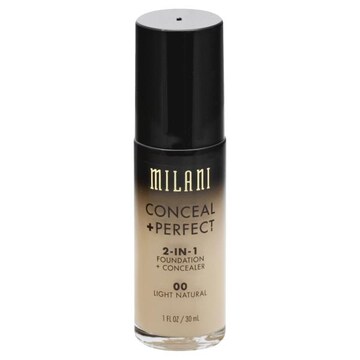 Milani Conceal + Perfect Foundation + Concealer, 2-in-1, Light Natural 00
