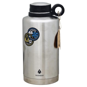 Manna Growler, Ring, Stainless Steel, No Graphic, 64 Ounce