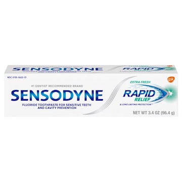 SENSODYNE Rapid Relief Sensitive Toothpaste, Extra Fresh - 3.4 Ounces