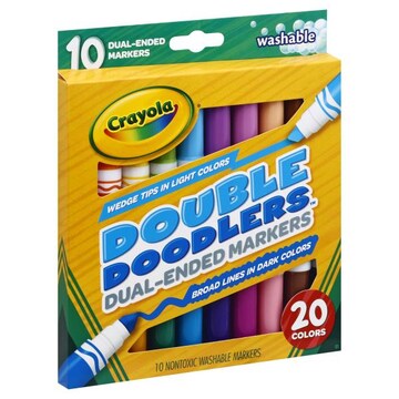 Crayola Double Doodlers Markers, Dual-Ended, Washable, 20 Colors