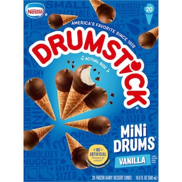 Drumstick Vanilla Mini Drums Frozen Dairy Dessert Cones