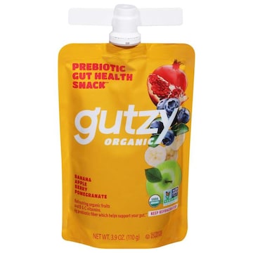 Gutzy Organic Prebiotic Gut Health Snack, Banana Apple Berry Pomegranate