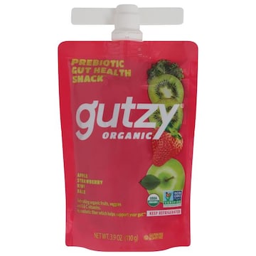 Gutzy Organic Prebiotic Gut Health Snack, Apple Strawberry Kiwi Kale