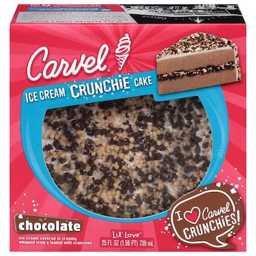 Carvel Made with layers of chocolate ice cream, covered in creamy whipped icing, and loaded with irresistible chocolate crunchies, now you don’t need a speci