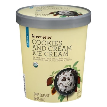 GreenWise Ice Cream, Organic, Cookies & Cream