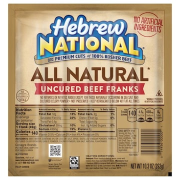Hebrew National All Natural Uncured Beef Franks