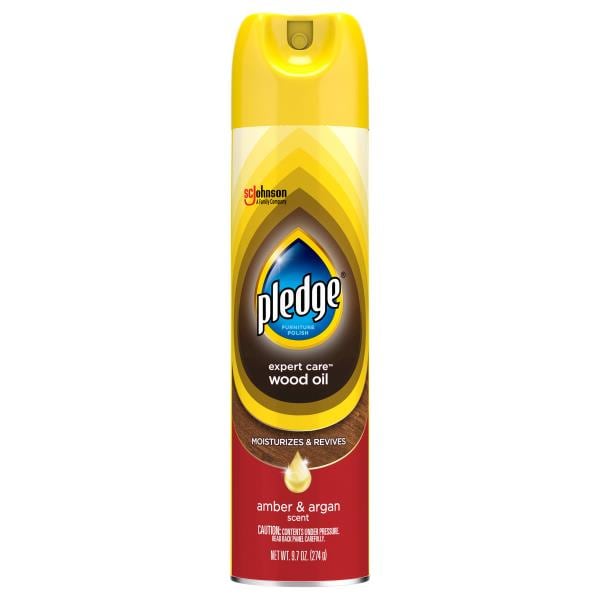 Pledge Expert Care Furniture Polish, Wood Oil, Amber & Argan Scent