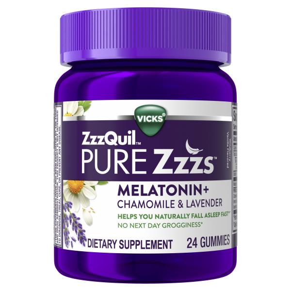 Vicks PURE Zzzs Melatonin Sleep Aid Gummies, 1mg, Dietary