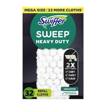 Swiffer Sweeper Heavy Duty Dry Multi-Surface Cloth Refills, 32 count