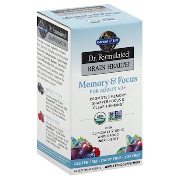 Garden of Life Dr. Formulated Brain Health Memory & Focus, for Adults 40+, Tablets