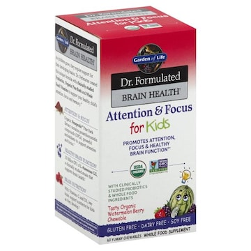 Garden of Life Dr. Formulated Brain Health Attention & Focus, for Kids, Chewables