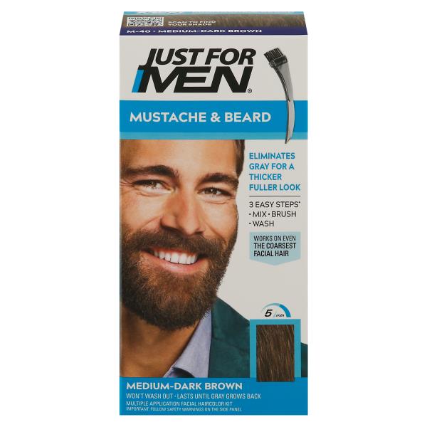 即購入可能★PiL l Box 4 Men With Beards LP Just For Men Mustache & Beard Color, Medium-Dark Brown M-40