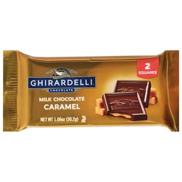 Ghirardelli Milk Chocolate, Caramel, Squares