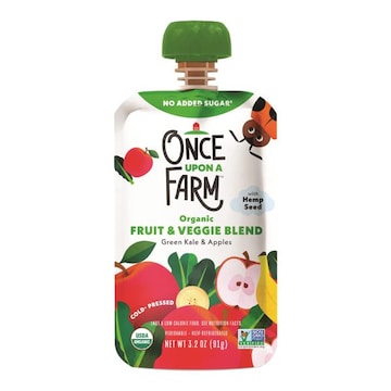 Once Upon a Farm Green, Kale & Apples, Organic Kids Snack Pouch