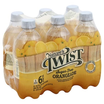 Nature's Twist Drink, Sugar Free, Orangeade, 6 Pack