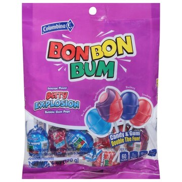 Colombina Bonbon Bum Bubble Gum Pops, Berry Explosion