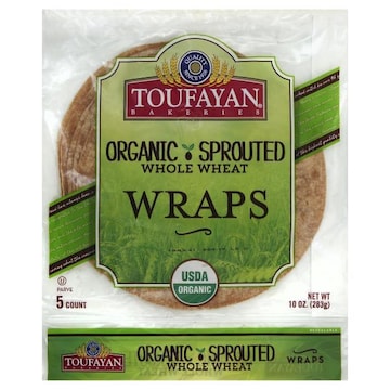 Toufayan Bakeries Wraps, Organic, Sprouted Whole Wheat