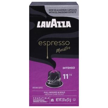 Lavazza Coffee, Ground, Medium-Dark Roast, Intenso, Espresso Maestro, Aluminum Capsules