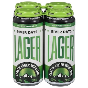 Deep River Beer, River Days Lager, Classic Lager with Lime