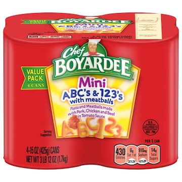 Chef Boyardee Pasta and Meatballs, ABC's & 123's, Mini, Value Pack