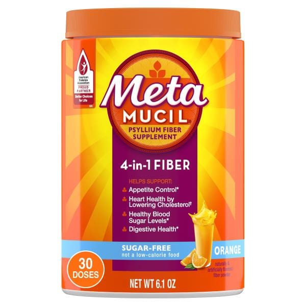 Metamucil Smooth 4 in 1 Fiber Supplement Powder, Sugar-Free