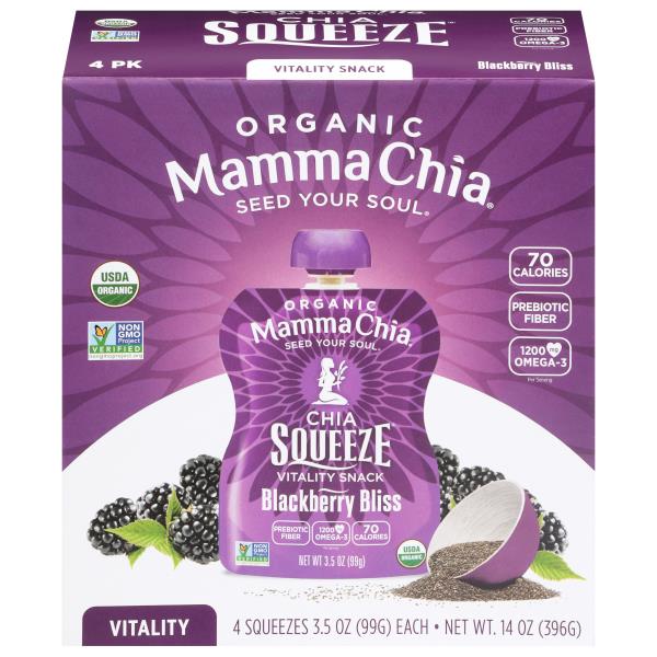 Mamma Chia Chia Squeeze Organic Blackberry Bliss Vitality Snack