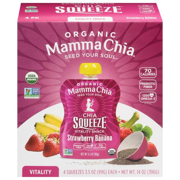 Mamma Chia Chia Squeeze Organic Strawberry Banana Vitality Snack