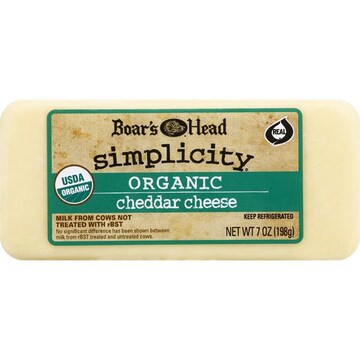 Boar's Head Simplicity Cheese, Organic, Cheddar