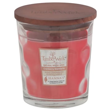 TimberWick Nature's Glow Scented Candle, Cranberry Mandarin, Highly Fragranced