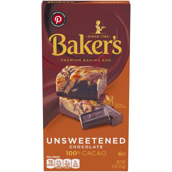 Baker's Unsweetened Chocolate Premium Baking Bar with 100 Cacao Publix Super Markets