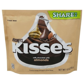 Hershey's Kisses Milk Chocolate, with Almonds, Share Pack