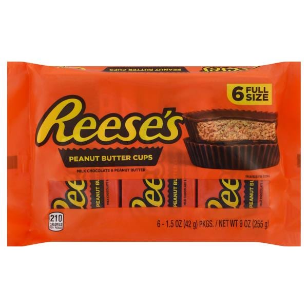 Reese's Peanut Butter Cups, Milk Chocolate & Peanut Butter, Full Size ...