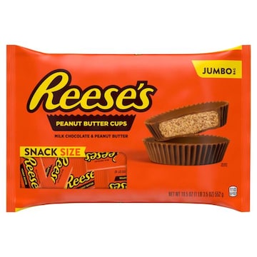 Reese's Puffs Peanut Butter Cups, Milk Chocolate & Peanut Butter, Snack Size, Jumbo Bag