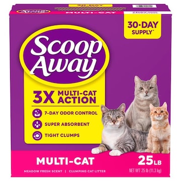 Scoop Away Cat Litter, Clumping, Meadow Fresh Scent, Multi-Cat