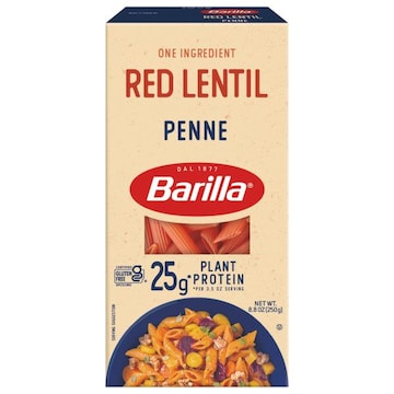 Barilla Red Lentil Penne Pasta - Vegan, Gluten Free, Non GMO & Kosher - Made with Plant Based Protein