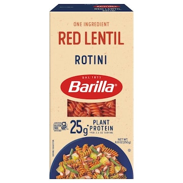 Barilla Red Lentil Red Lentil Rotini Pasta - Good Source of Plant-Based Protein, Excellent Source of Fiber, Kosher, Gluten Free & Non-GMO Pasta